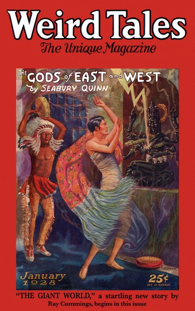 First published in Weird Tales, January 1928 (vol. 11, no. 1). Issue cover by C. C. Senf.