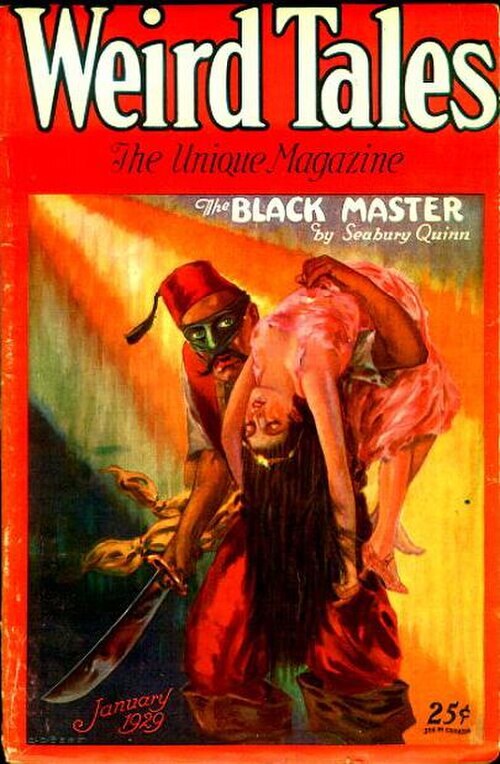 First published in Weird Tales, January 1929 (vol. 13, no. 1). Issue cover by C. C. Senf.