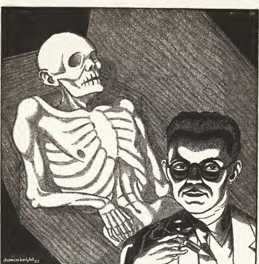Weird Tales interior, November 1942, by Damon Knight