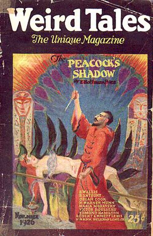 Weird Tales cover, November 1926, by E. M. Stevenson