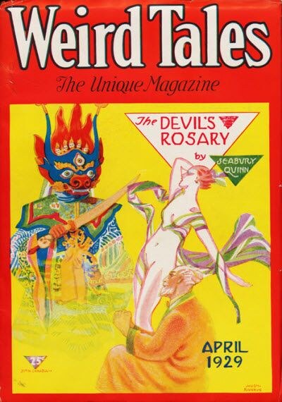 Weird Tales cover, April 1929, by Hugh Rankin