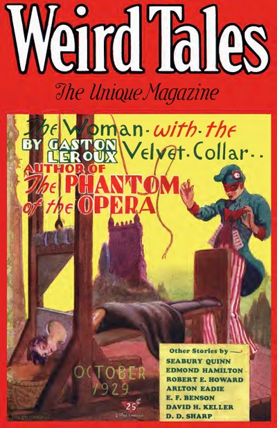 First published in Weird Tales, October 1929 (vol. 14, no. 4). Issue cover by Hugh Rankin.