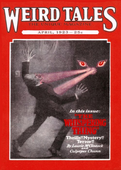 Weird Tales cover, April 1923, by R. M. Mally